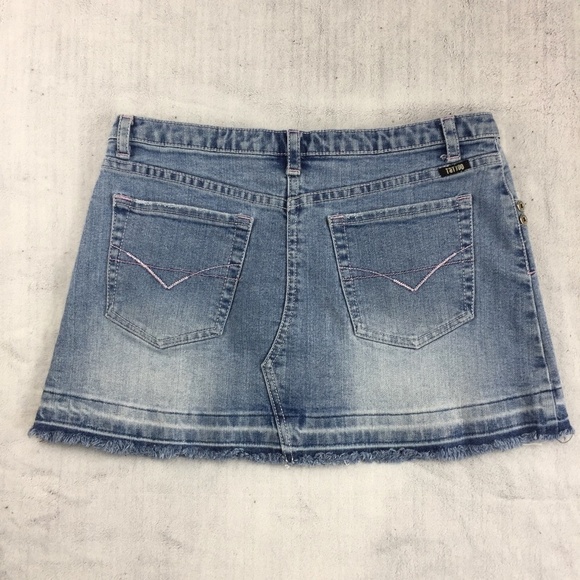 Tattoo Denim Mini Skirt Rough Edge - Picture 5 of 7